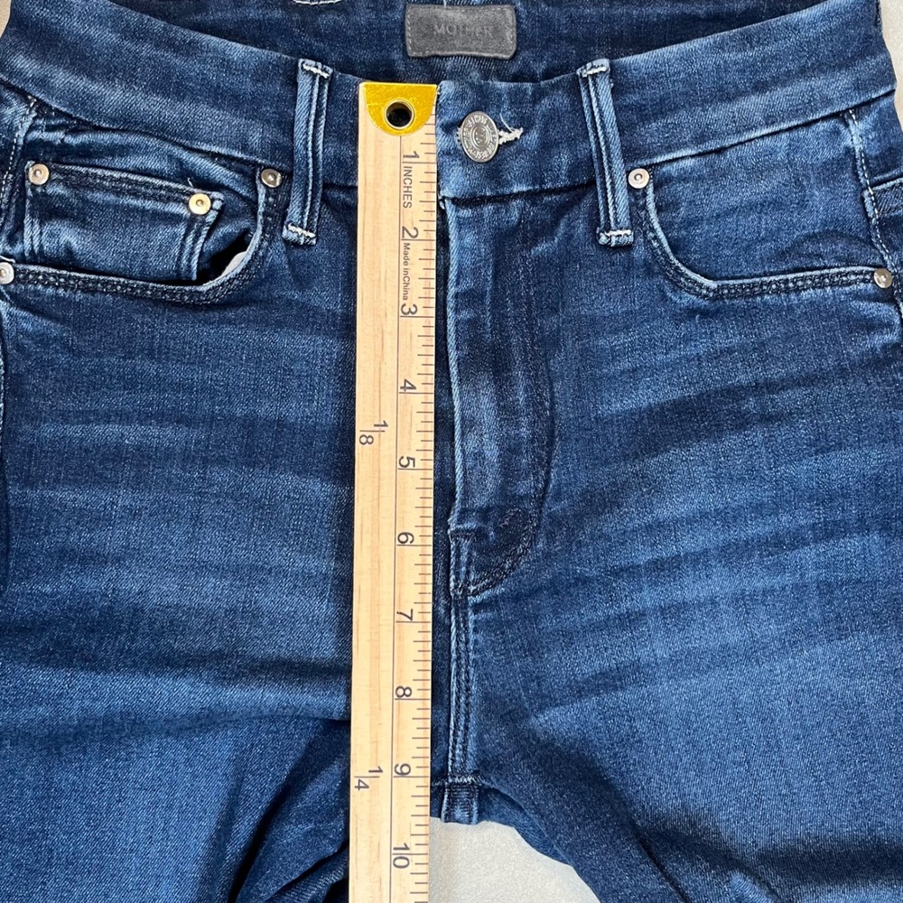 Mother Looker Ankle Fray Jeans Women's Sz 24 Tongue And Chic High Waisted Skinny - Picture 7 of 10